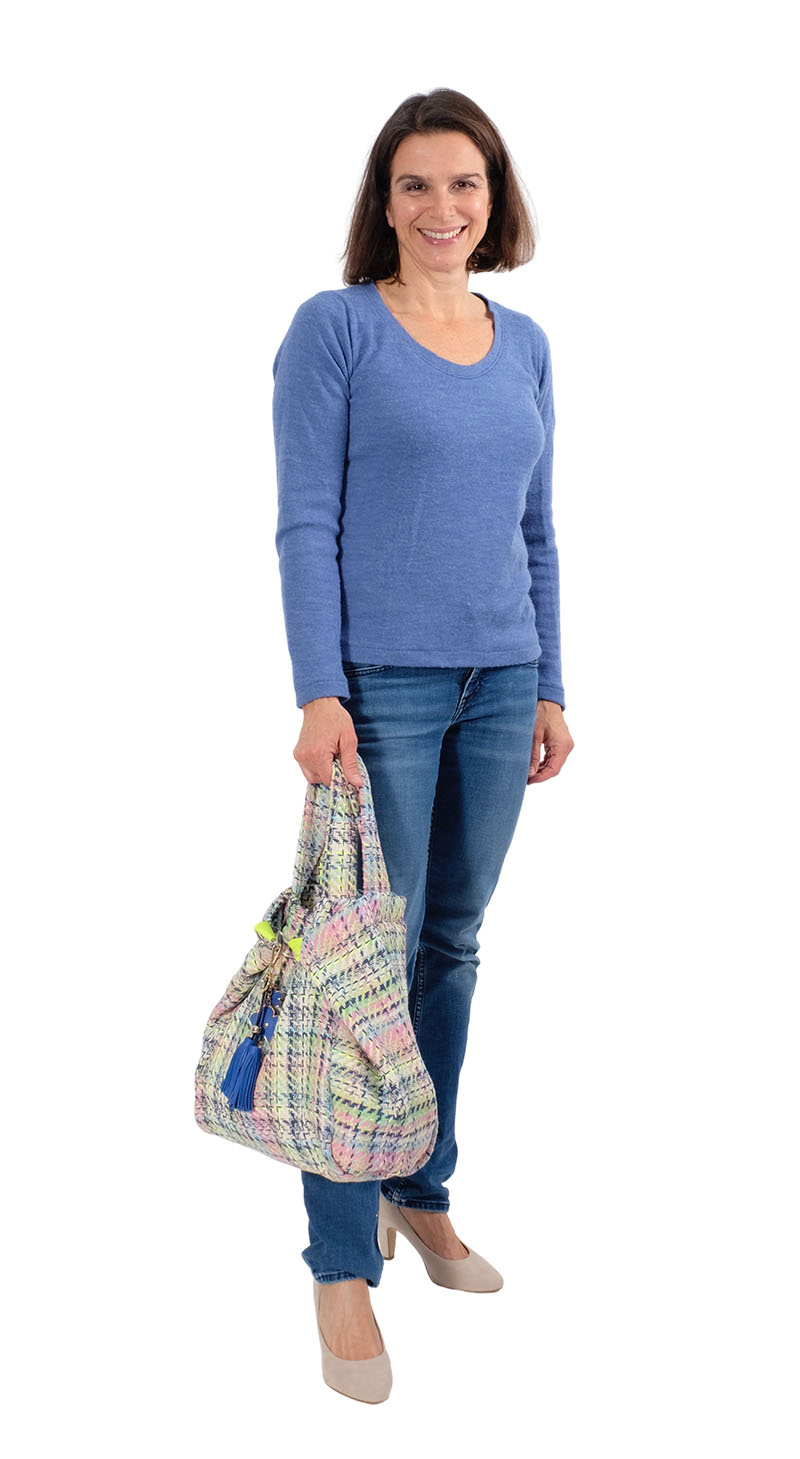 Trendiger Boucle – Karo Pink – Bild 8