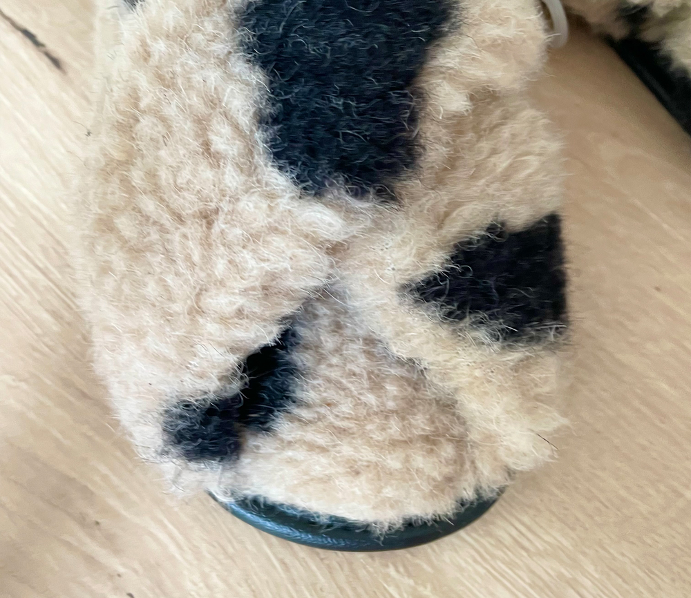 Alwero – Hausschuhe Flip-Flop, TWENN X, LEO Gepard, Biowolle – Bild 6