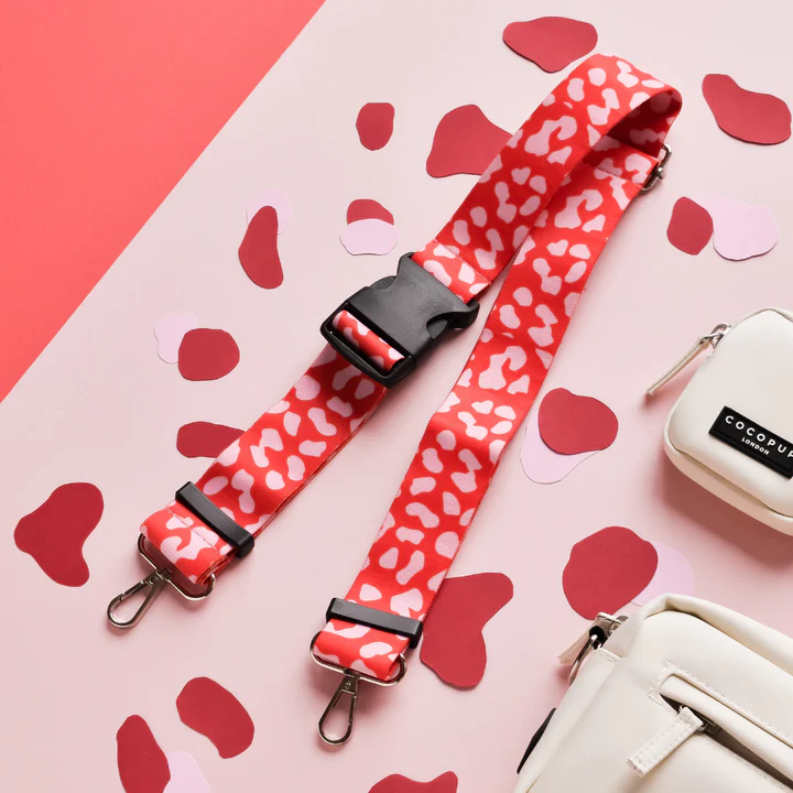 Bauch-Gurtband für Gassi-Tasche, pink/red Leo