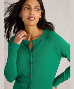 White Stuff – Strickjacke „LULU“, brt green, Biobaumwolle