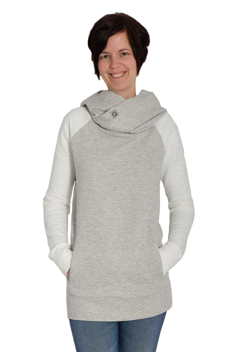 Pullover mit Kapuze oder Schalkragen “Famke”, Gr. 158 – Damengr. 46 – Bild 7