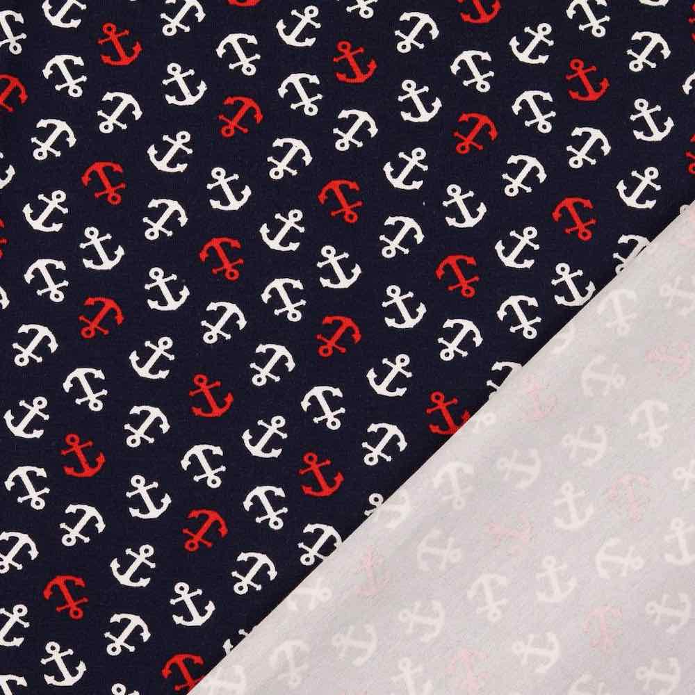 Jersey, rote Anker auf Weiß mit blauen Streifen – Bild 3