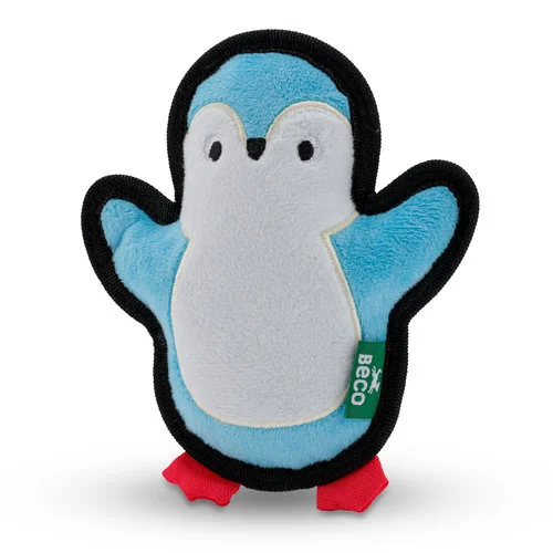 Beco Plush Toy, Rough and Tough – Pinguin, 66% recyceltes Polyester (robust, doppelt genäht/geschichtet), small