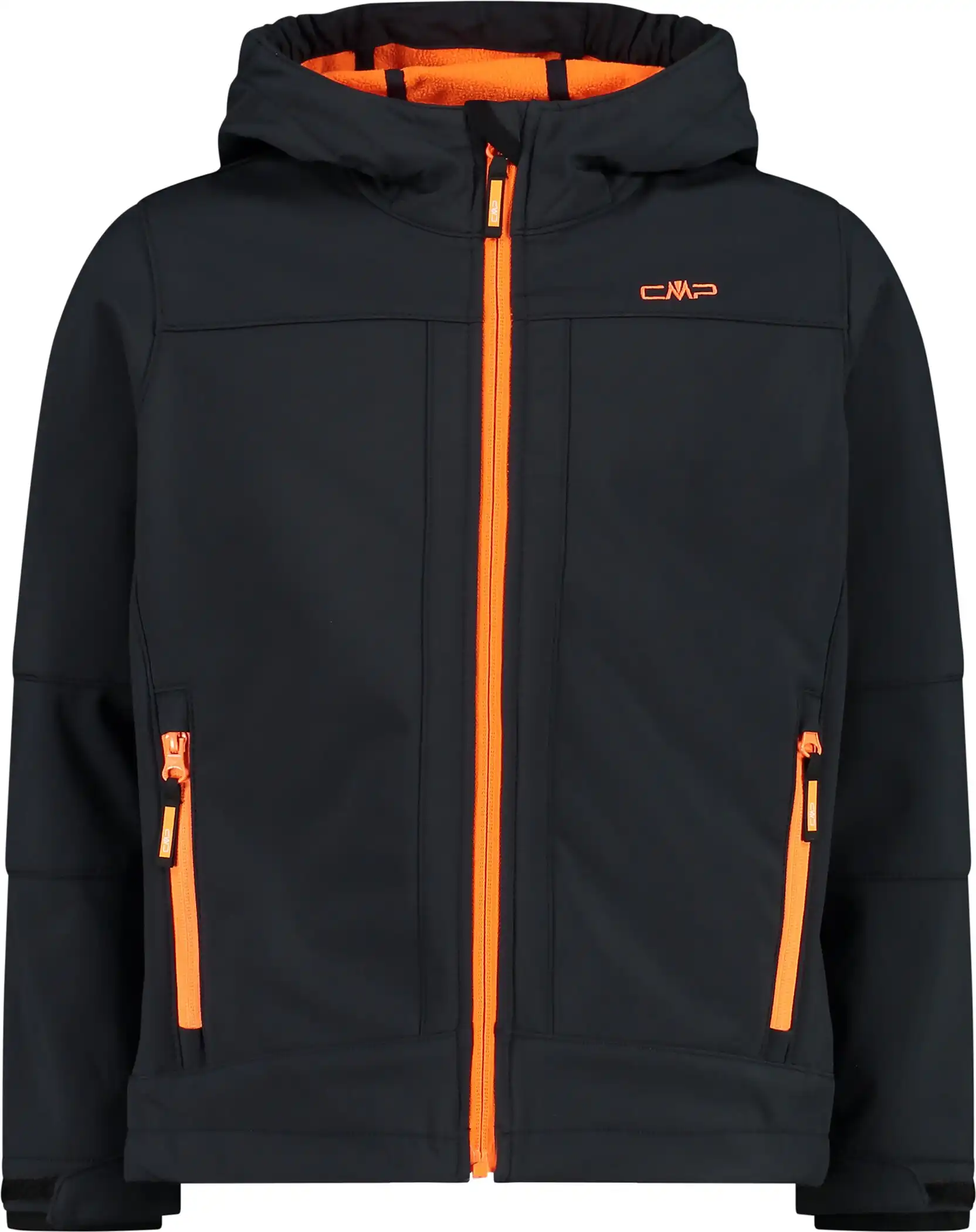 KID JACKET FIX HOOD ANTRACITE-FLASH ORANGE – Bild 2