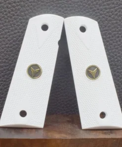 Colt 1911 , Ausführung 9, weiss, Messing Logo, Kunststoff