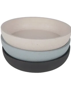 District 70 BAMBOO Katzennapf/kl. Hunde mit Silikonring, spülmaschinenfest, flaches Design, 180 ml (merengu, dark grey)