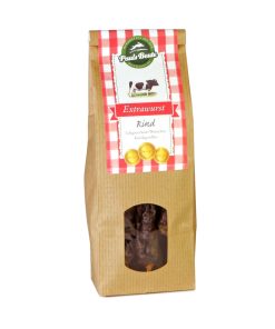 Pauls Beute Extrawurst, knackige Rinder-Salamis (Naturdarm, Metzger-Qualität), 200g, 500g
