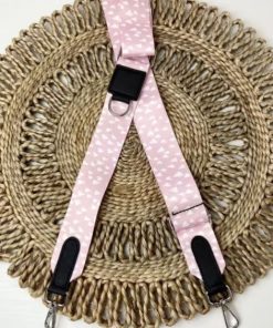 Gurtband für Gassi-Tasche, weiß/rosa Herzen