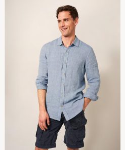 White Stuff – Leinenhemd „PEMBROKE“, light blue, Leinen