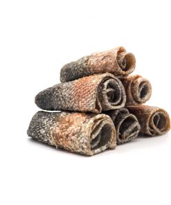 Lachs Rolls, 100% frischer Lachshaut mit Omega-3-Fettsäuren, 10cm (5 Rollen)