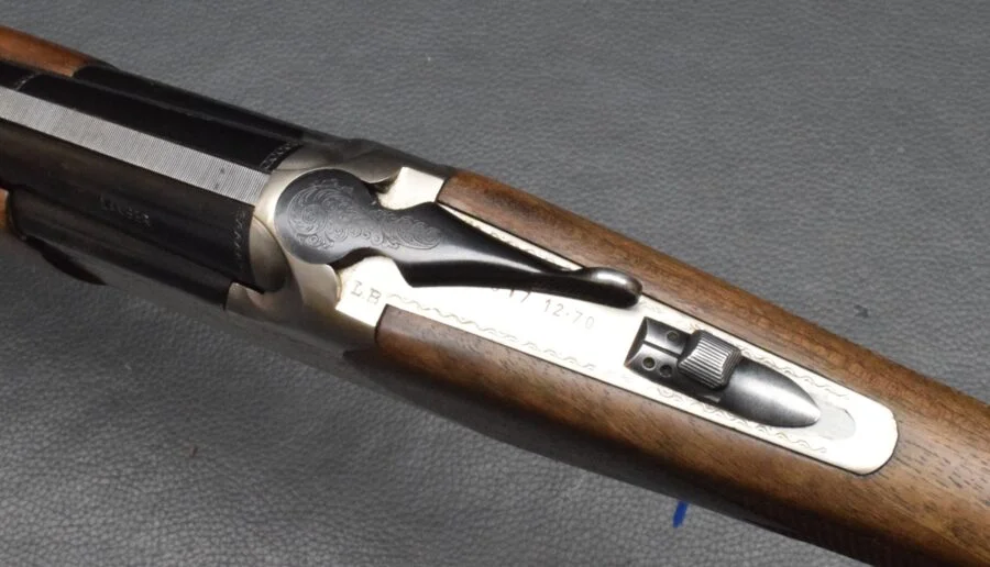 Lanber Bockdoppelflinte, Kaliber 12/70, 71,5cm Läufe, EA, gut – Bild 4