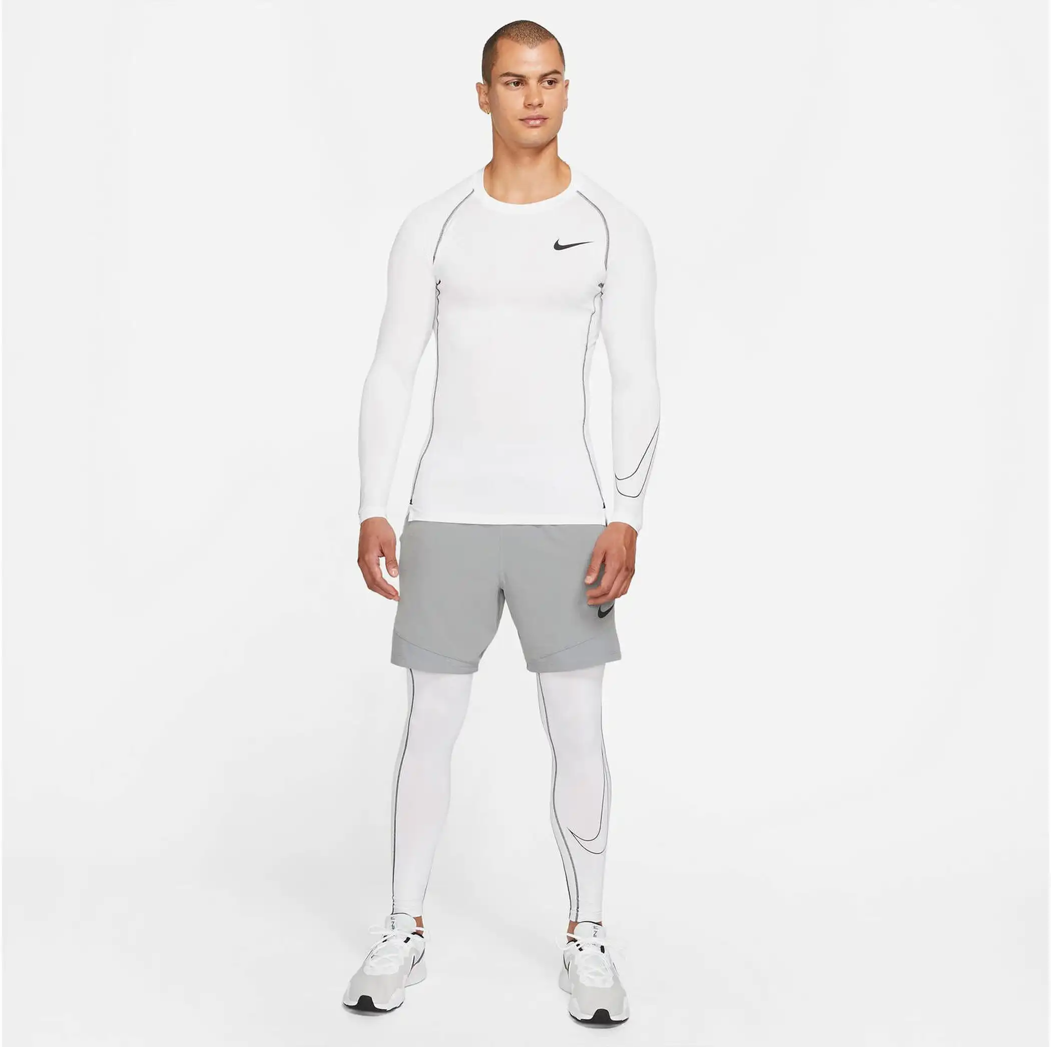 NIKE PRO DRI-FIT MEN'S TIGHT F WHITE/BLACK/BLACK – Bild 5