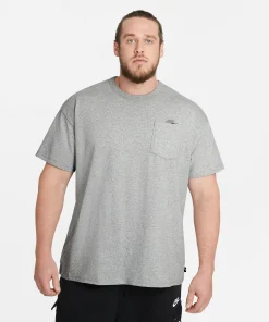 NIKE SPORTSWEAR CLUB MEN'S T-S DK GREY HEATHER/BLACK