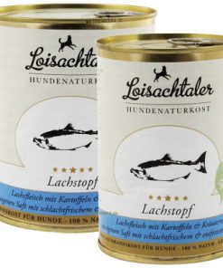 Loisachtaler Lachstopf, Lachsfleisch, Rindfleisch, Kartoffeln und Kräuter, getreidefrei, ohne synthetische Zusätze (400g, 800g)