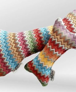 DOGS in the CITY, Plüschknochen ZicZac, ohne Quietscher, 60% Baumwolle, nachhaltig durch Stoffreste, waschbar (S 20 cm)