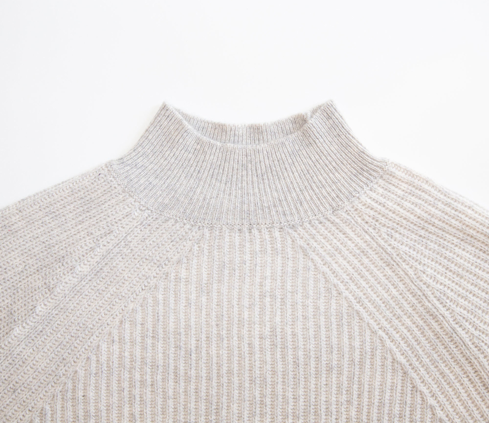 Papa Lobster – Pullover Damen/Teens, ‚MAUD‘, hellgrau/weiß, Kaschmir – Bild 9