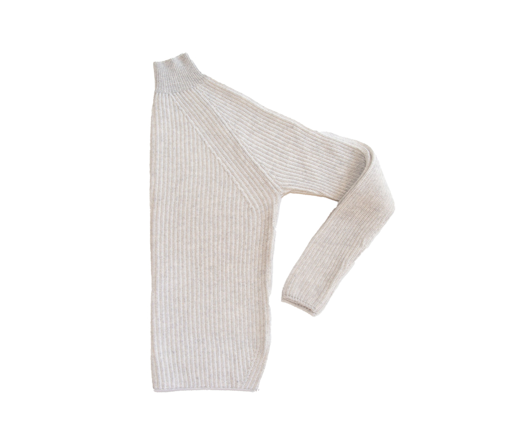 Papa Lobster – Pullover Damen/Teens, ‚MAUD‘, hellgrau/weiß, Kaschmir – Bild 7