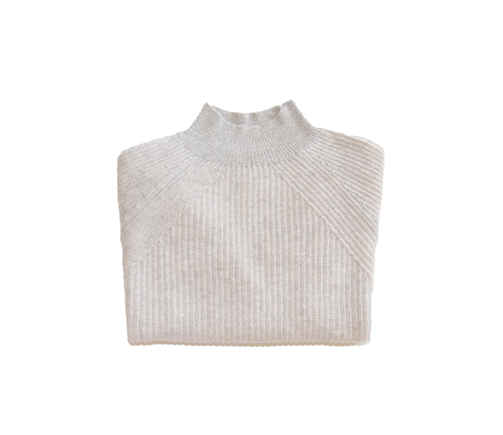 Papa Lobster – Pullover Damen/Teens, ‚MAUD‘, hellgrau/weiß, Kaschmir – Bild 4