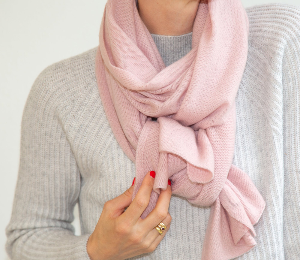 Papa Lobster – Pullover Damen/Teens, ‚MAUD‘, hellgrau/weiß, Kaschmir – Bild 5