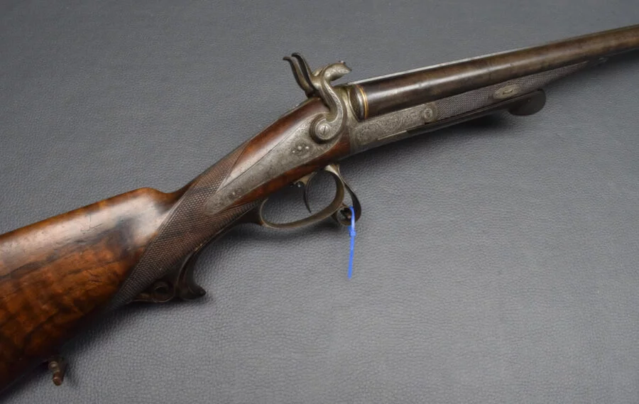 Schilling, Suhl Lefaucheux Hahnflinte, Kaliber 16, sehr gut – Bild 3