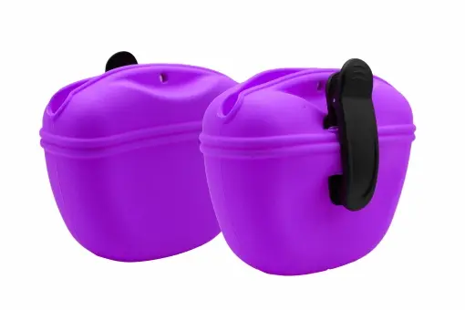 Leckerliebeutel aus Silikon mit Magnet-Verschluss, spülmaschinenfest (schwarz, hellblau, dunkelblau, gelb) – Bild 7