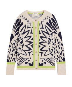 White Stuff – Strickjacke „LULU“, ivory printed, Bio-Baumwolle